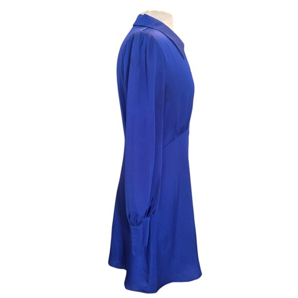 Gilli Cobalt Blue Button Front Dress | Effortless Day-to-Night Style | Modern Cl - Picture 5 of 10